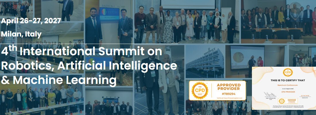 4th International Summit on Robotics, Artificial Intelligence & Machine Learning
